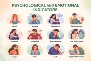 Psychological and emotional indicators infographic